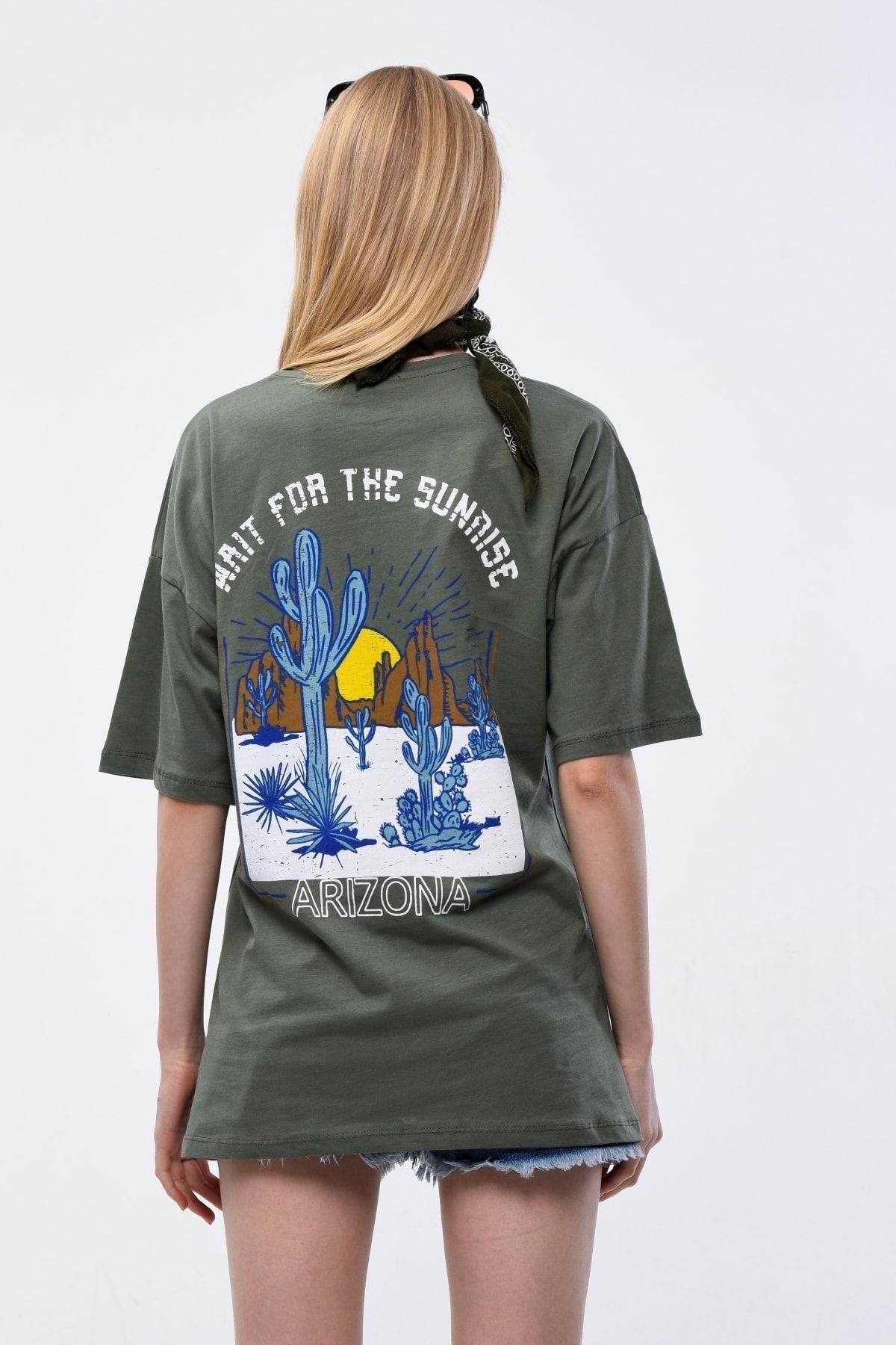Mad&Calf-Women's Arizona Printed Oversize T-shirt 5