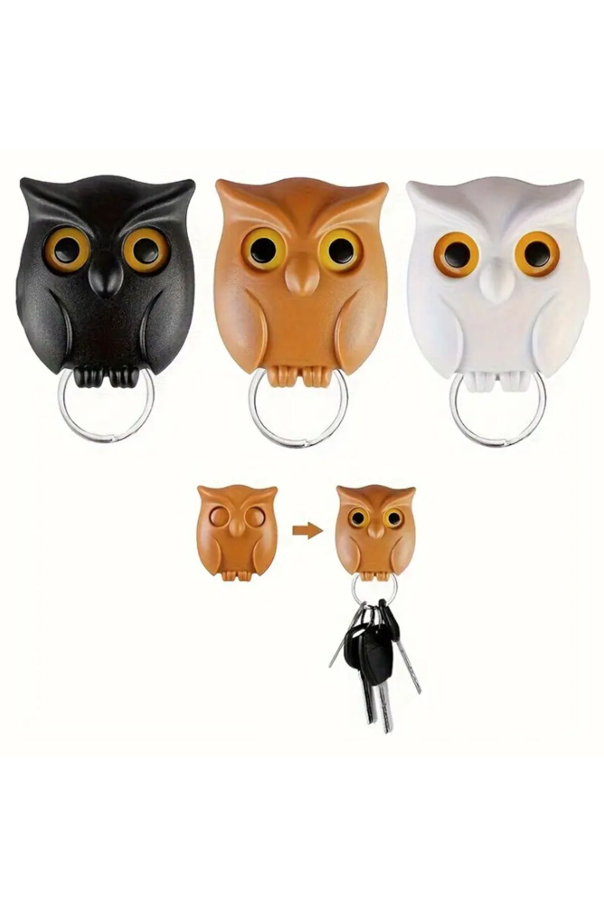 UrbanCove Co-Modern Owl with Hanger - Keychain holder, Easy Installation, Suitable for Key and Small Items 4