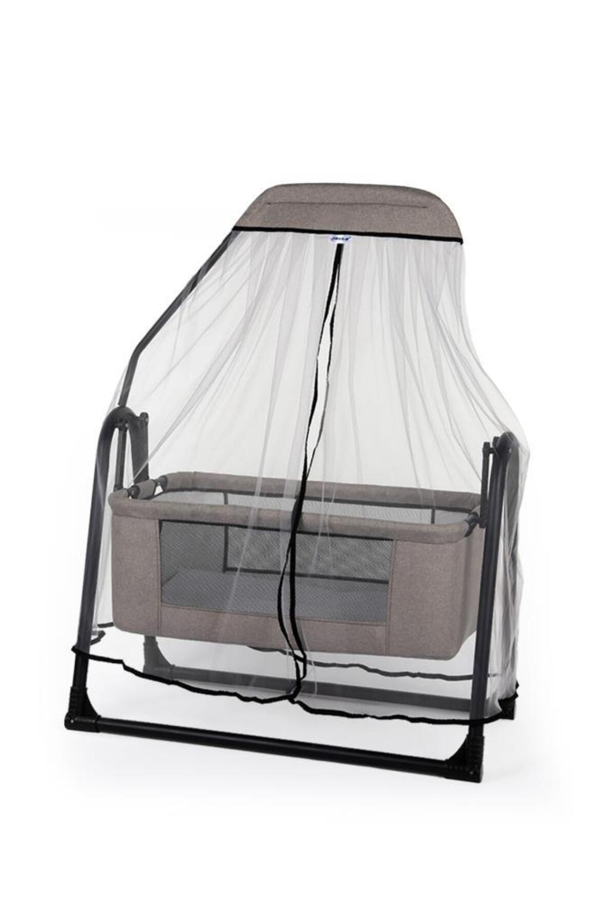 Tommybaby Sude Tüllü Sepet Beşik Sallanabilir Bebek Beşiği Tüllü Beşik