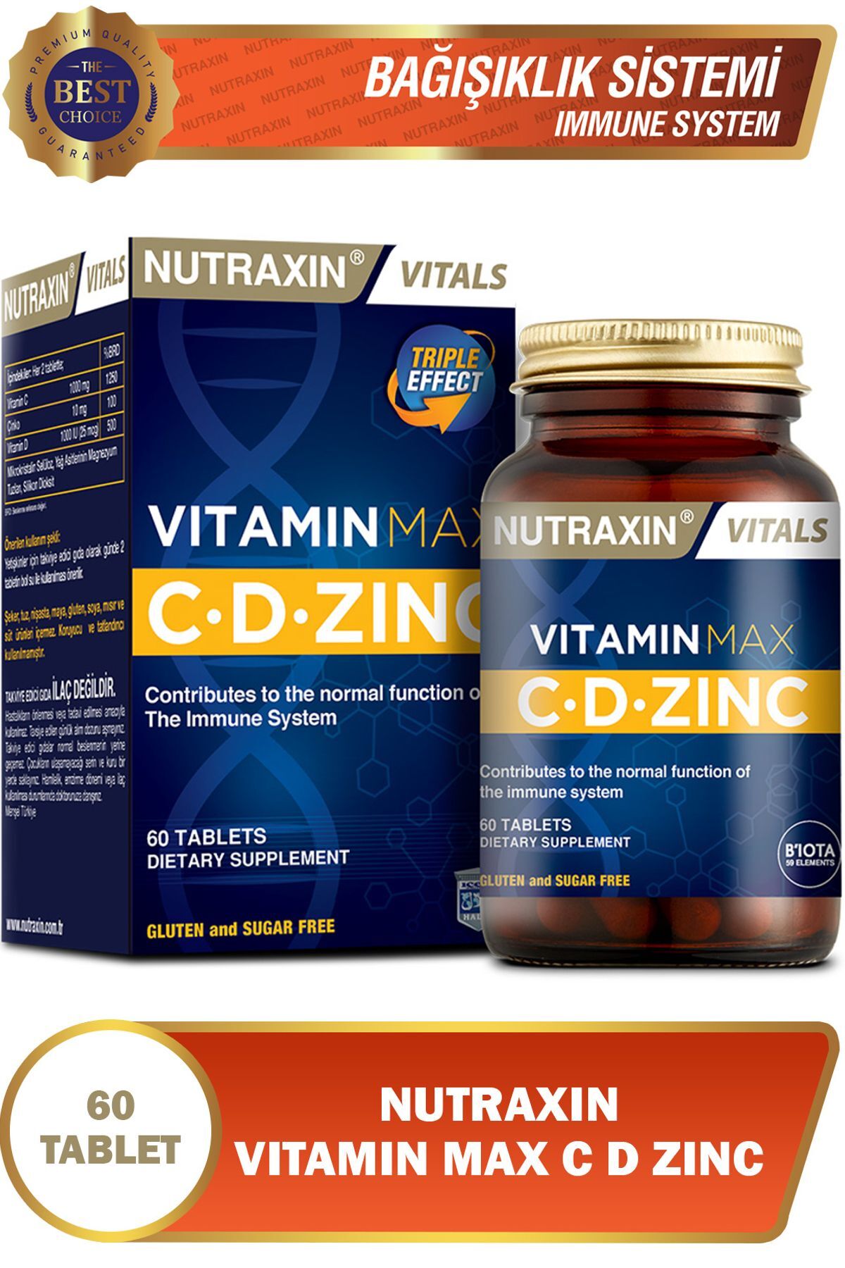 ویتامین Nutraxin مکس سی دی زینک 60 قرص اورجینال - تصویر 2