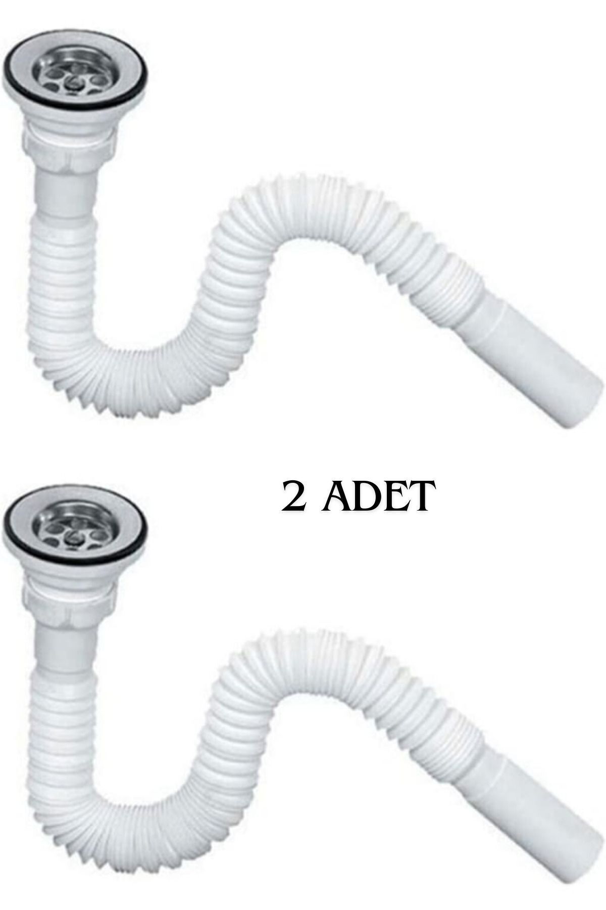 Kent Pazarı Körüklü Lavabo Sifonu Lavabo Altı Hortumu Lavabo Gider Borusu 45-134 Cm 2 ADET