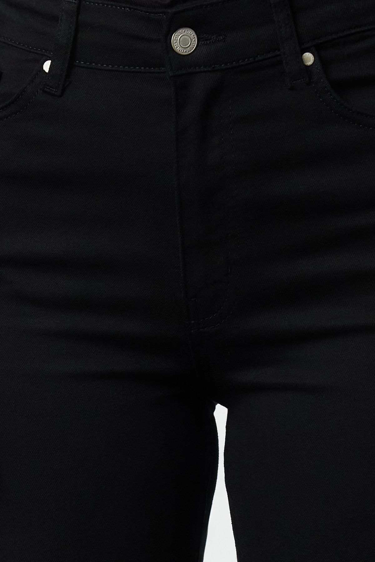 Trendyol Collection-Nieblaknące czarne obcisłe spodnie z wysokim stanem TWOSS19LR0279 3