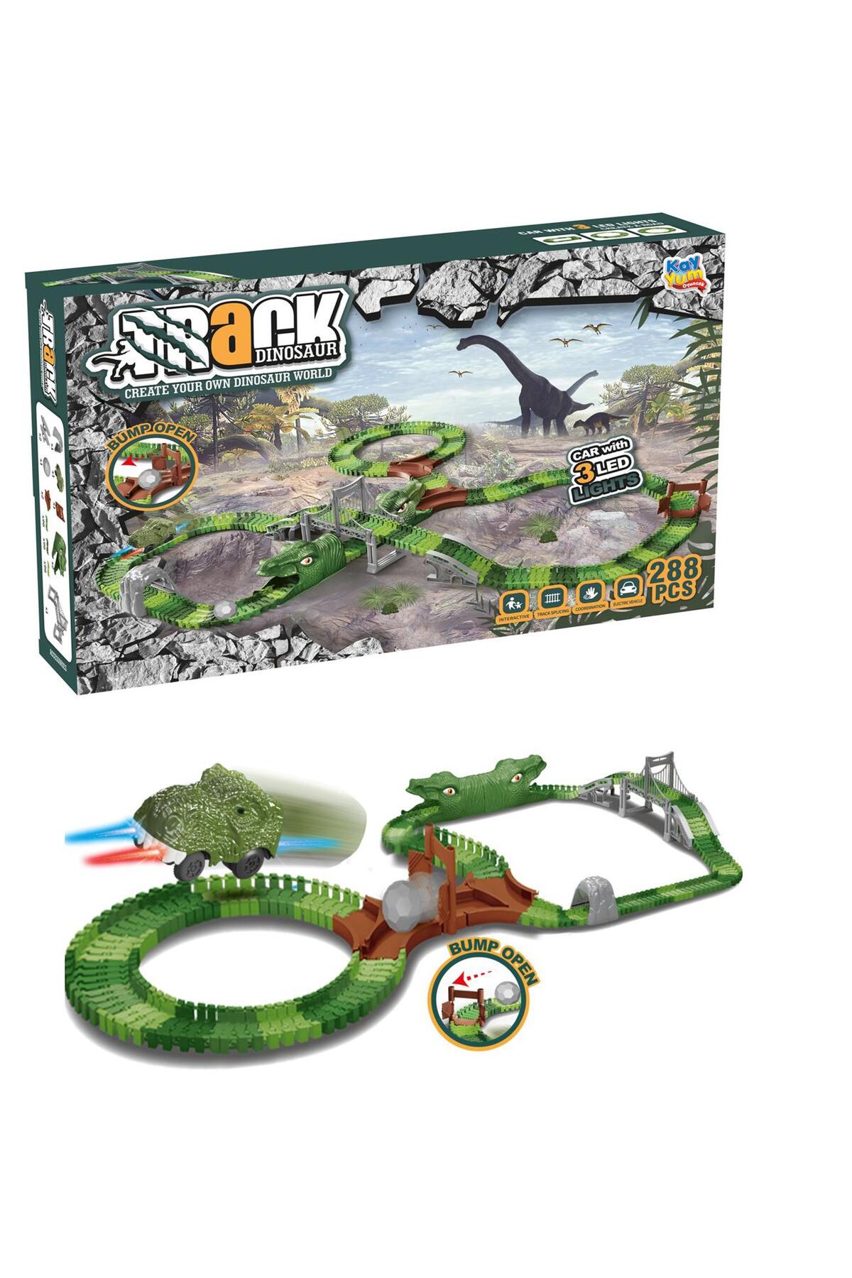 دنیای دایناسورها، پیست مسابقه ریل انعطاف‌پذیر ردپاهای دایناسور ۲۸۸ تکه – ۲۸۸ تکه