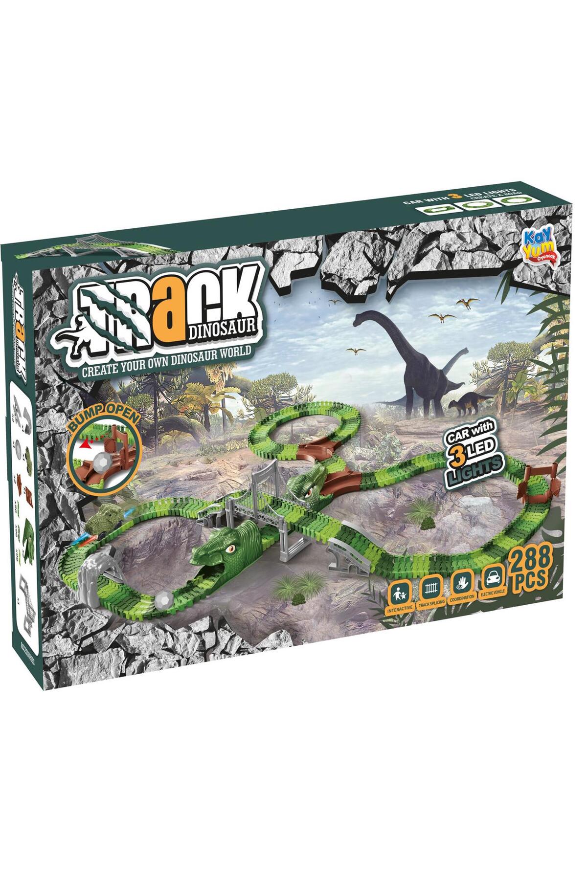 دنیای دایناسورها، پیست مسابقه ریل انعطاف‌پذیر ردپاهای دایناسور ۲۸۸ تکه – ۲۸۸ تکه