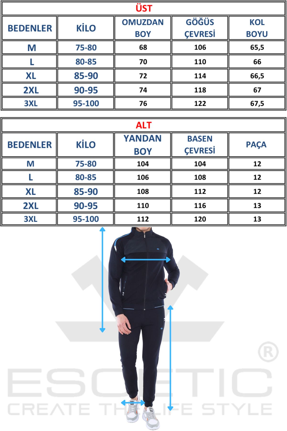 ست گرمکن ورزشی مردانه پارچه SUPER 2 SEASON SLIMFIT TEAM 6733 Escetic