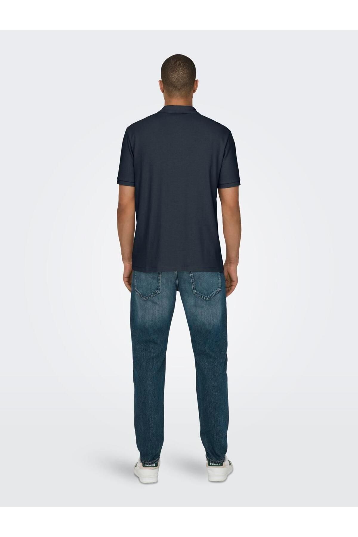 تی شرت پنبه ای یقه ای ONSMIKE ZIPPER SS POLO Only & Sons