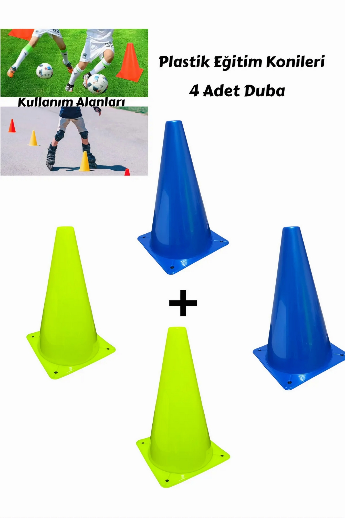 Apexma 4'lü Plastik Anaokulu Ve Açık Hava Bahçe Aktiviteleri Eğitim Konileri - Futbol Duba Oyun Seti