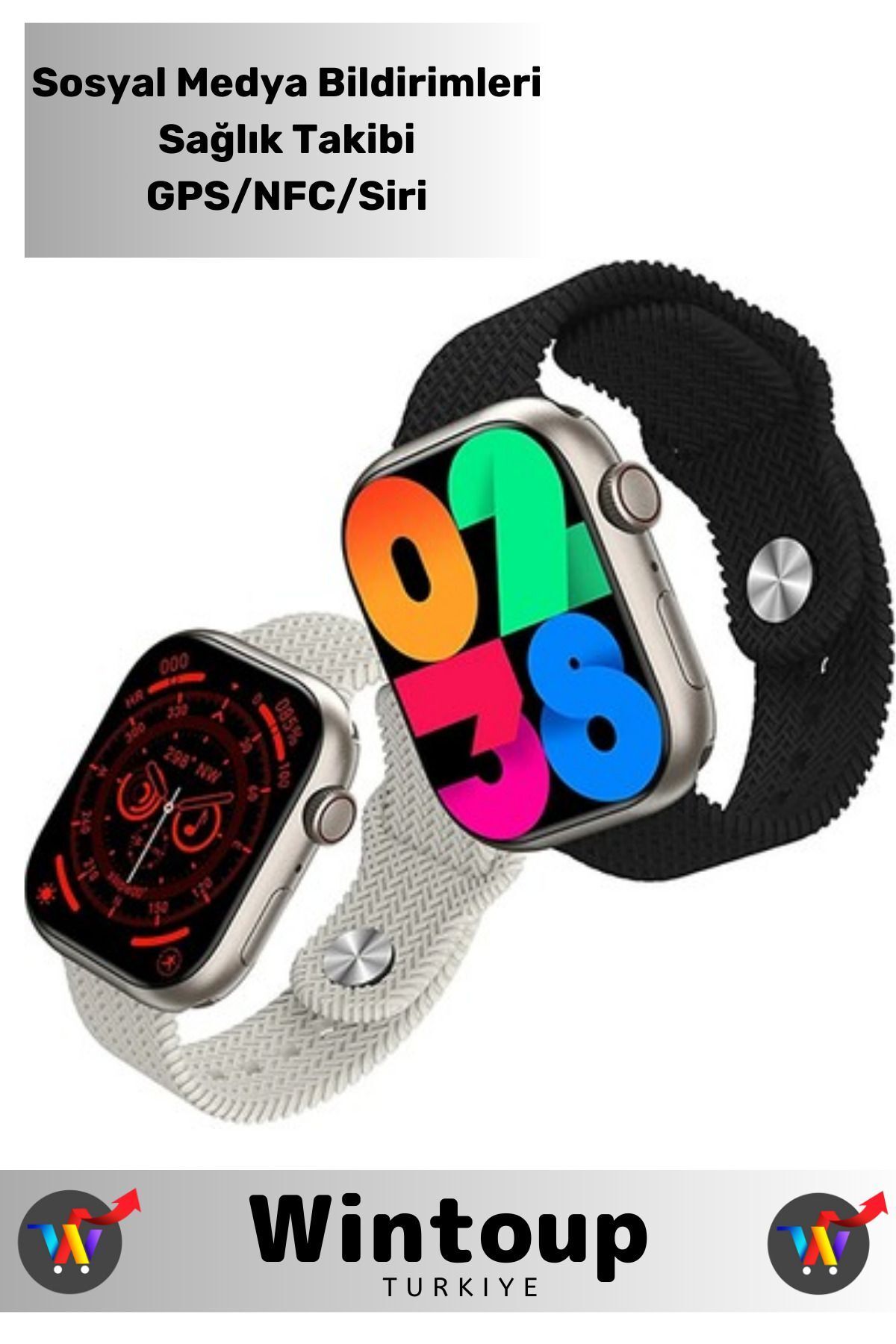 Wintoup Active Android ios Ak ll Saat ChatGpt Yapay Zeka GPS Siri NFC Saat Giyilebilir Teknoloji