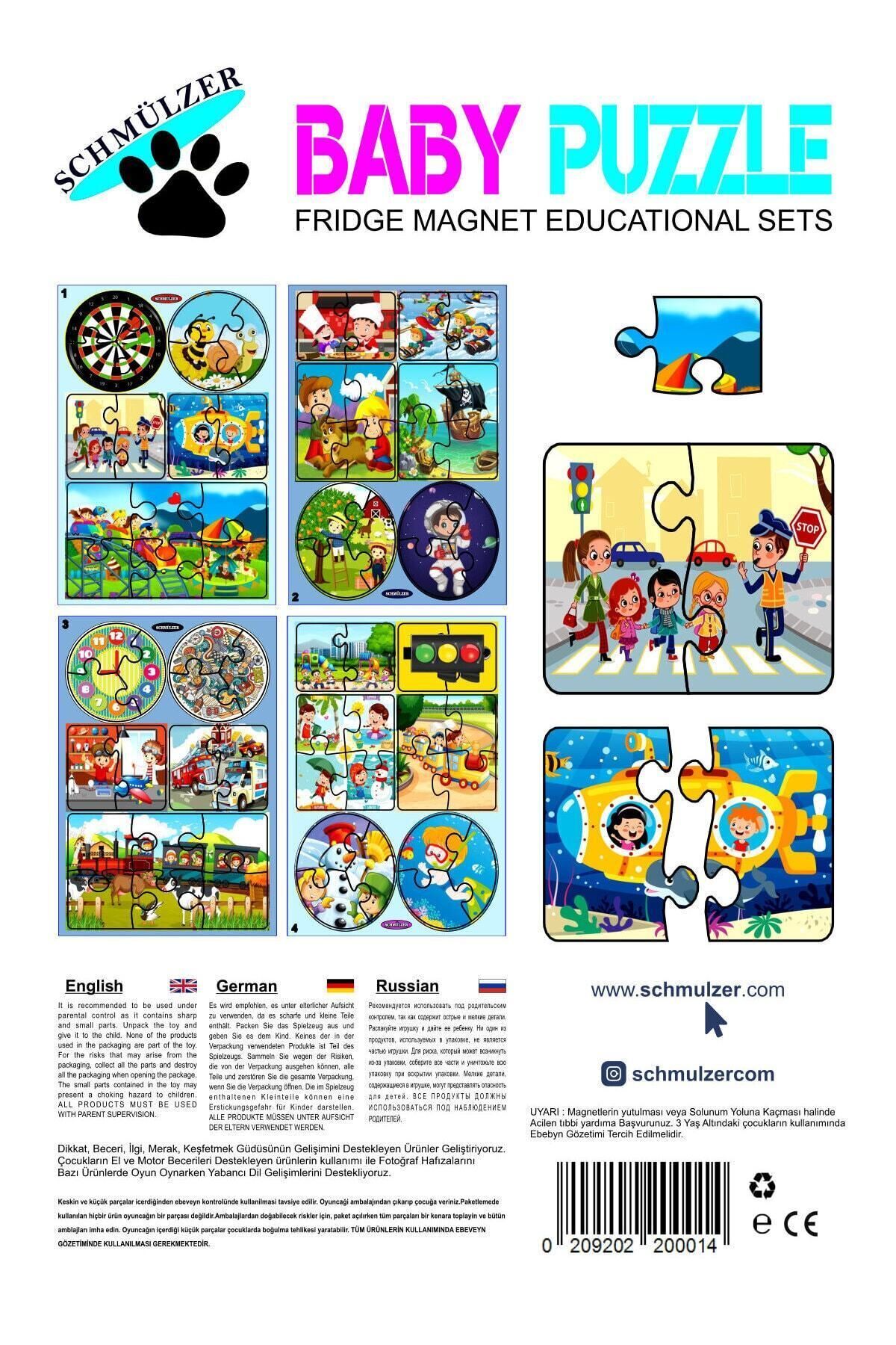 Schmülzer 2'li Set Baby Puzzle - Yapboz Mıknatıslı Eğitici Montessori Hediye Oyuncak - 11 Görsel 34 Parça fotoğrafı 5 (önizleme)