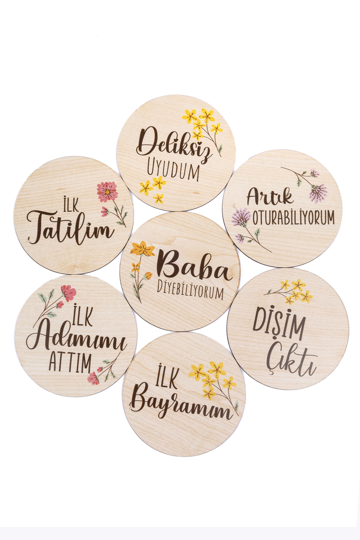 ceodesign Bebek İlklerim Seti Fotoğraf Anı Diskleri Ahşap fotoğrafı 5 (önizleme)