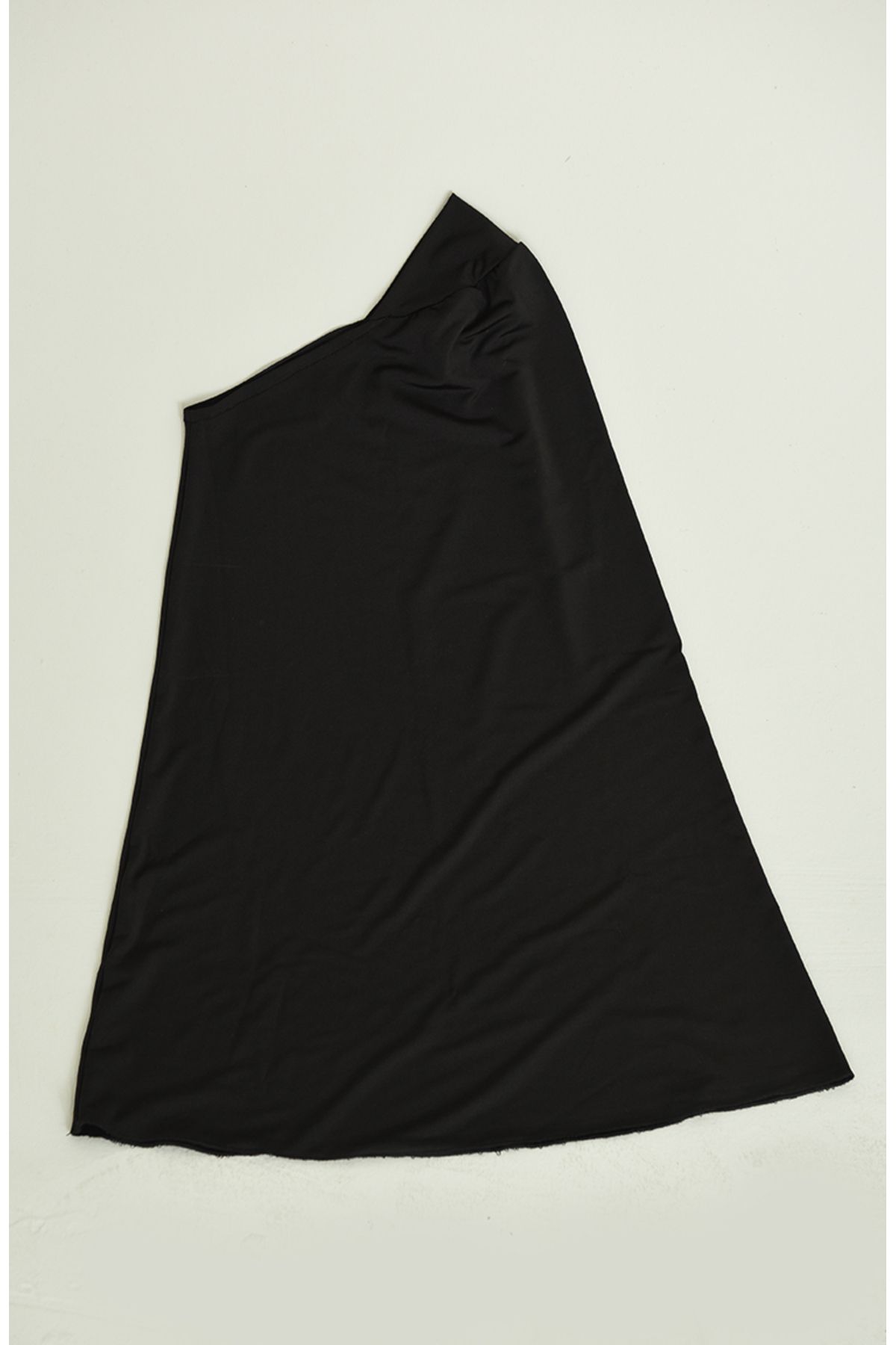 sefamerve-Schwarzer Hijab-Badeanzug mit Rüschensaum in Übergröße – 2218-01 5