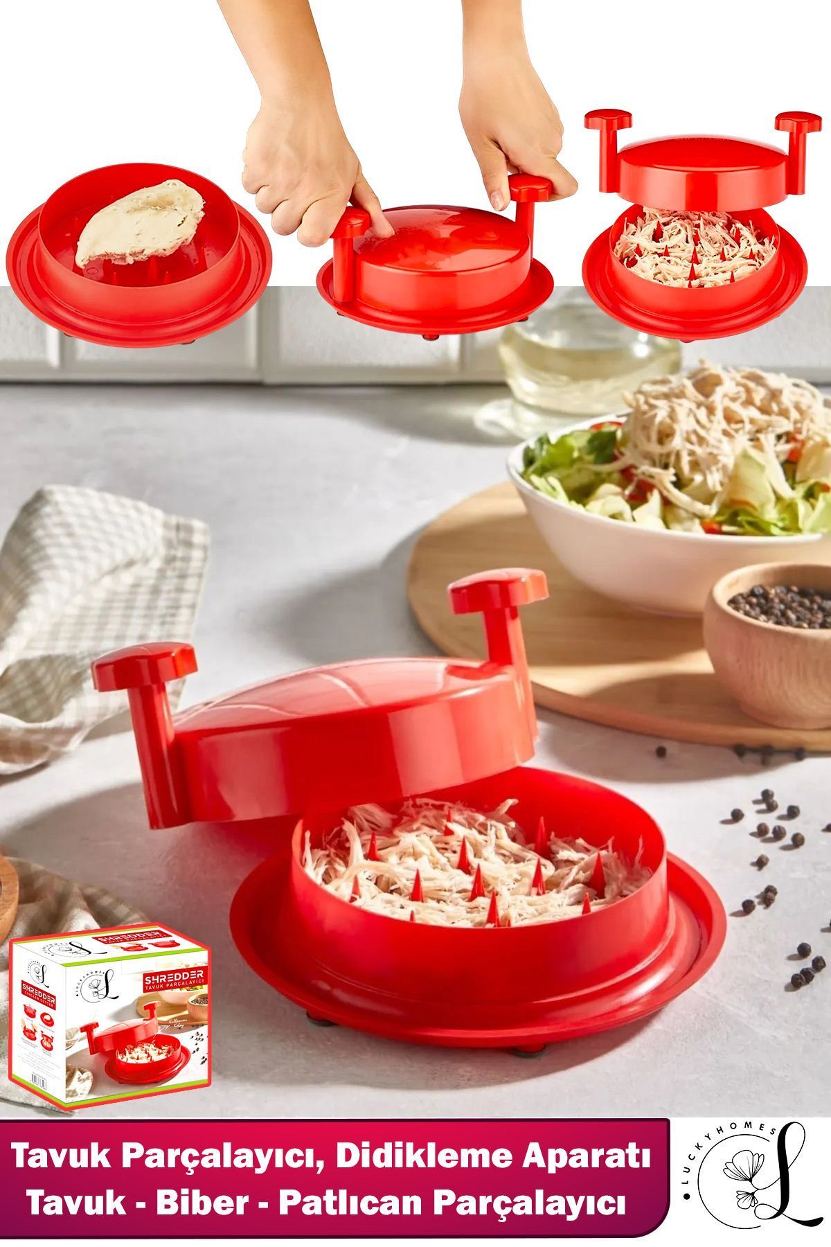 devigo-Practical Chicken and Cooked Vegetable Shredding Tool - Meat Chicken Lint Removal 1