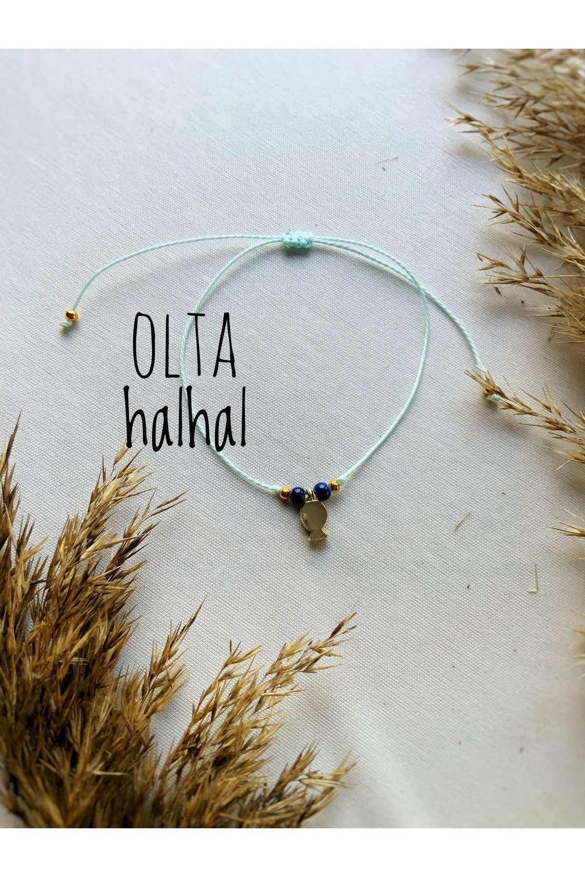 Fishing Rod Anklet Swaying Fish Detailed Blue Anklet