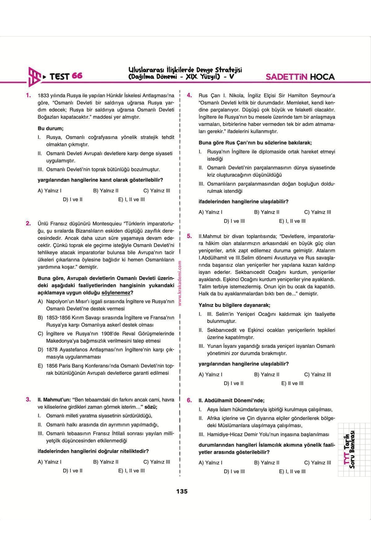 Sadettin Hoca Tyt Tarih Soru Bankası - Sadettin Akyayla