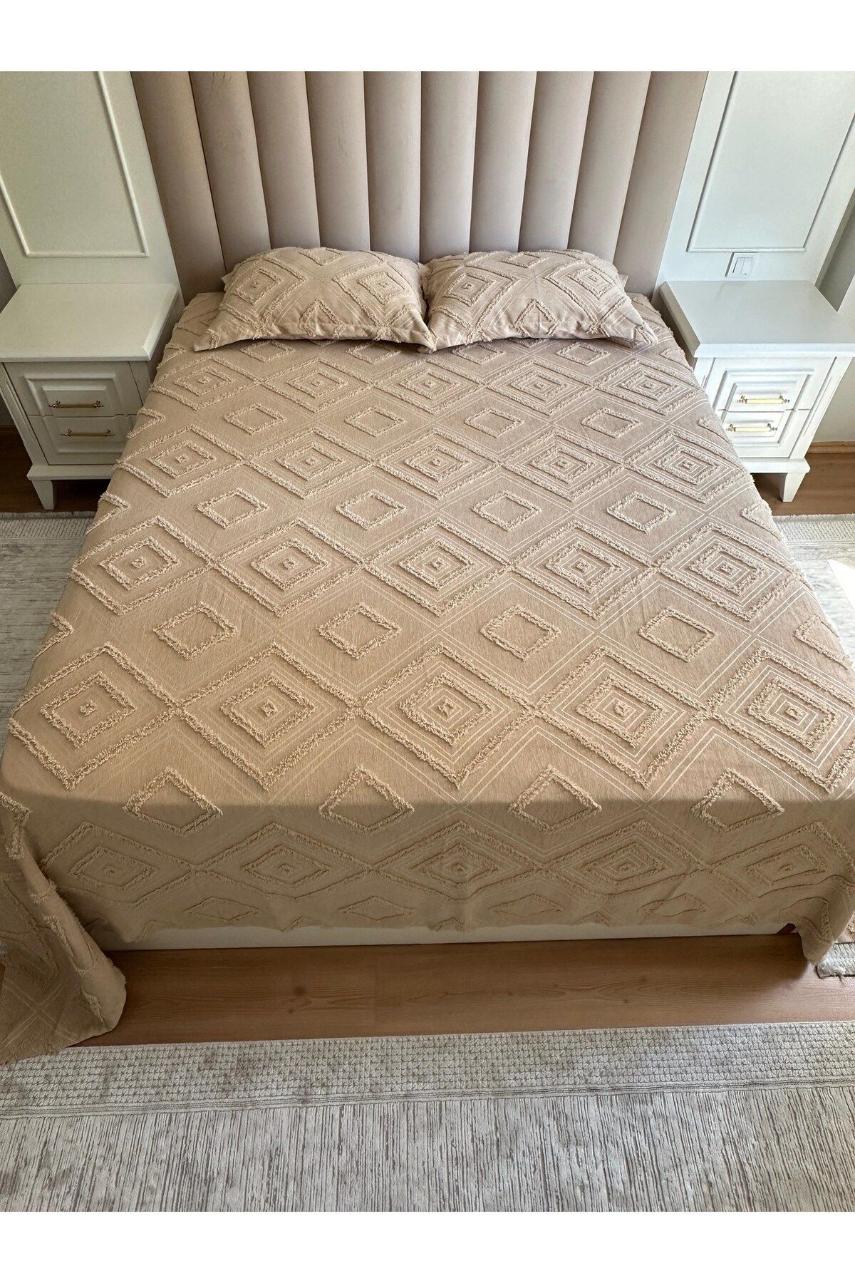 Tly Home Textiles-TLY İkeaa Model - Mink Colored Double Bedspread 4