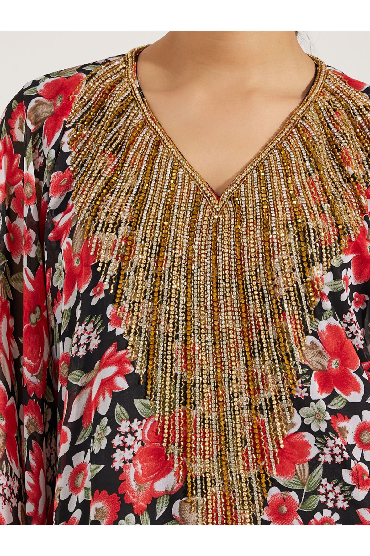 Maxim Creation By Styli-Embroidery Detail V Neck Kaftan 3