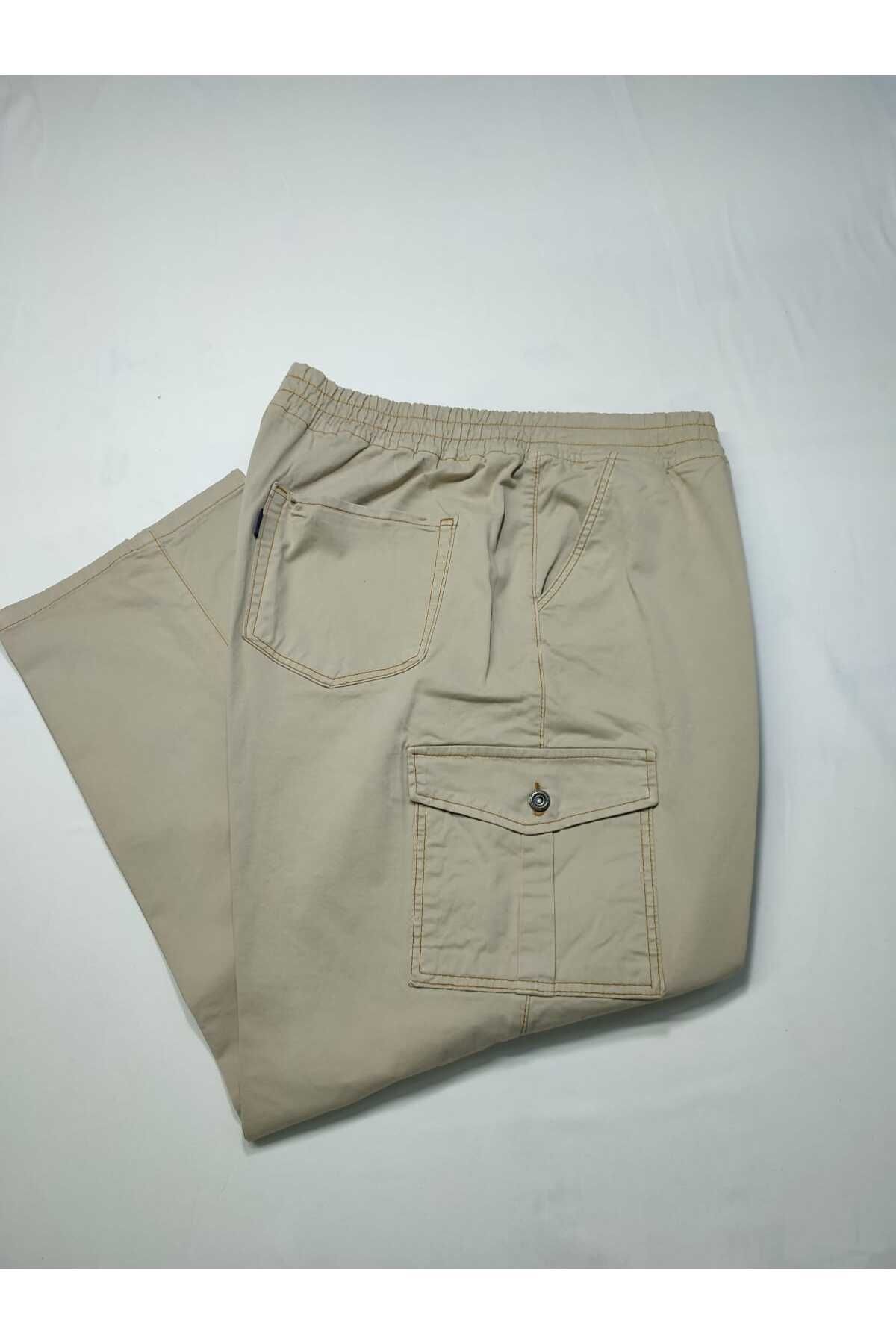 massimo port Kargo Cepli Erkek Büyük Beden Gabardin Pantolon Jogger Pantolon