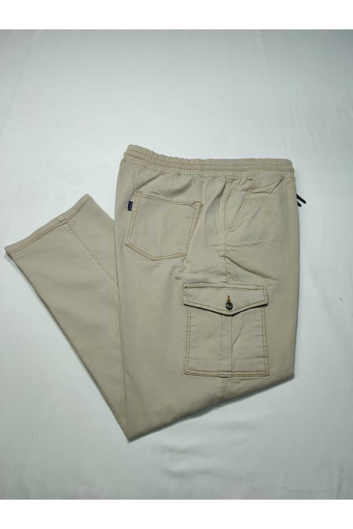 massimo port Kargo Cepli Erkek Büyük Beden Gabardin Pantolon Jogger Pantolon