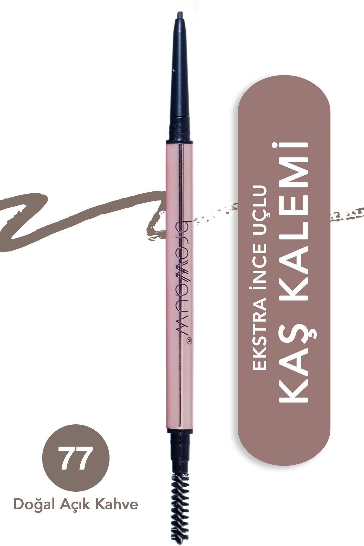 BROWWAUW Crayon Slim Kaş Kalemi - Doğal Açık Kahve