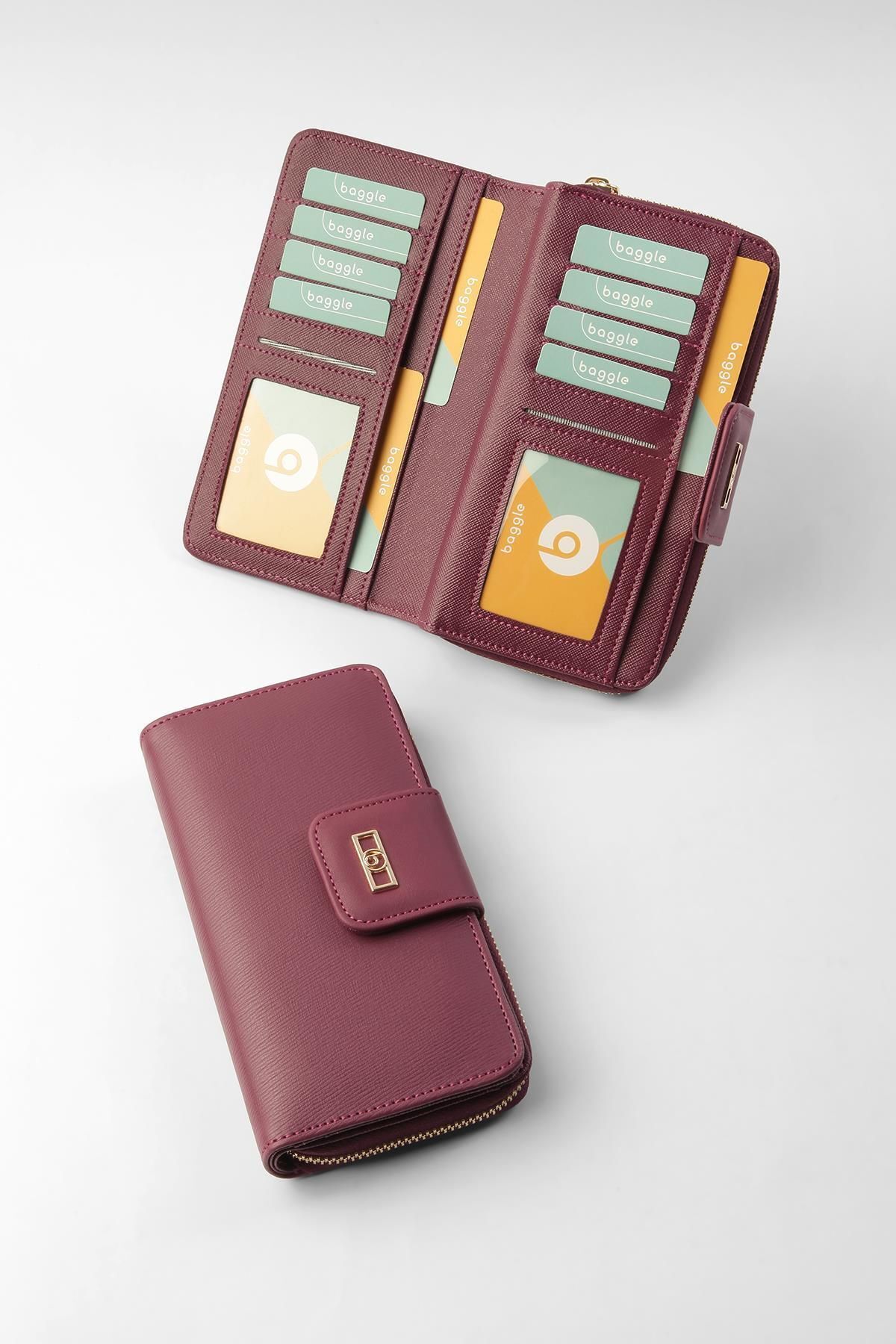 Baggle  Kadın Cüzdanı - Şık Ve Fonksiyonel - 232KC101 – Mürdüm