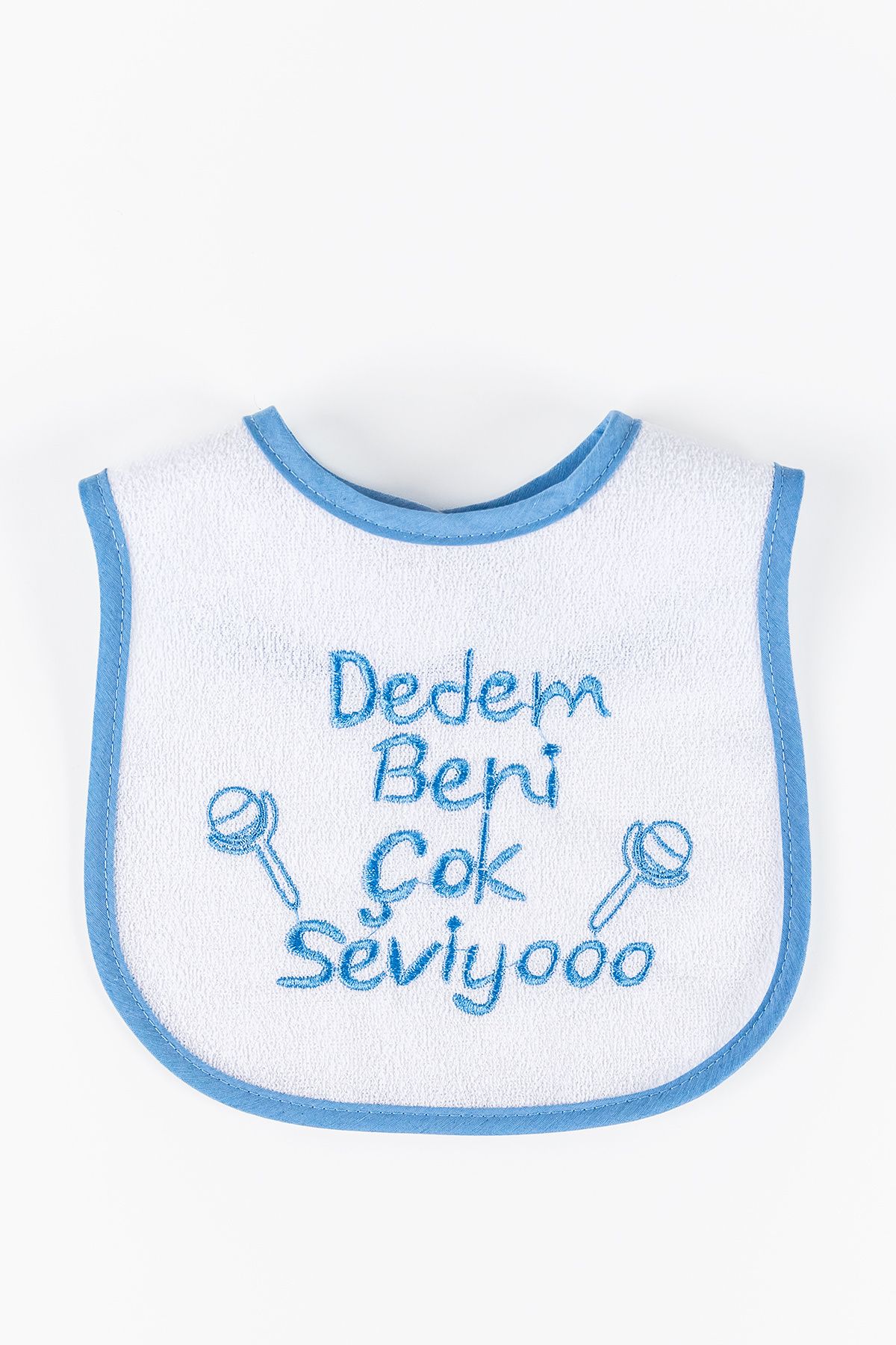 Babymod Dedem Beni Çok Seviyo Yazılı Erkek Bebek Su Geçirmez Mama Önlüğü