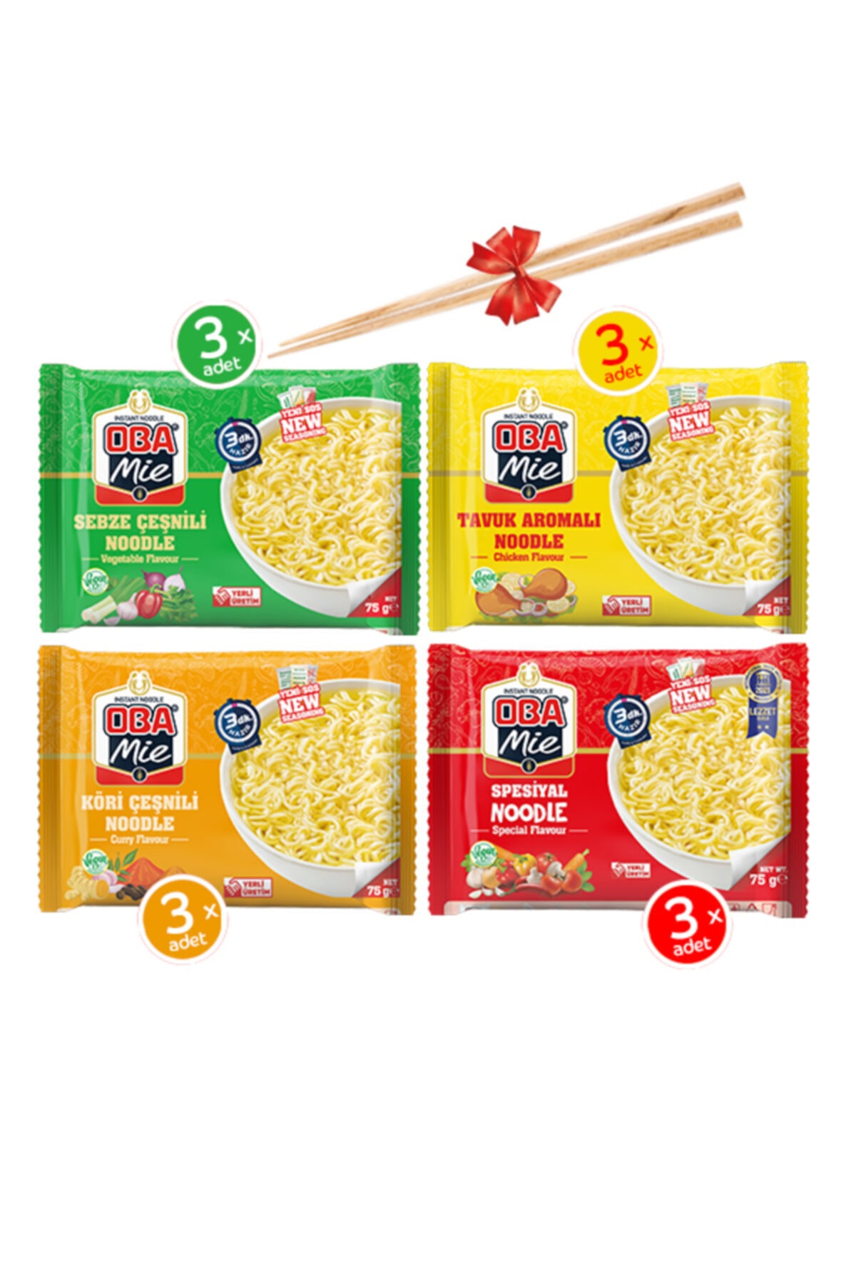 OBAmie Oba Mie Karma Çeşnili Noodle 12'li