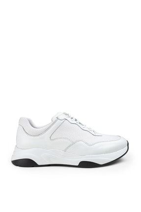 Hakiki Deri Beyaz Sneaker Erkek Ayakkabı 01725MSYHE03