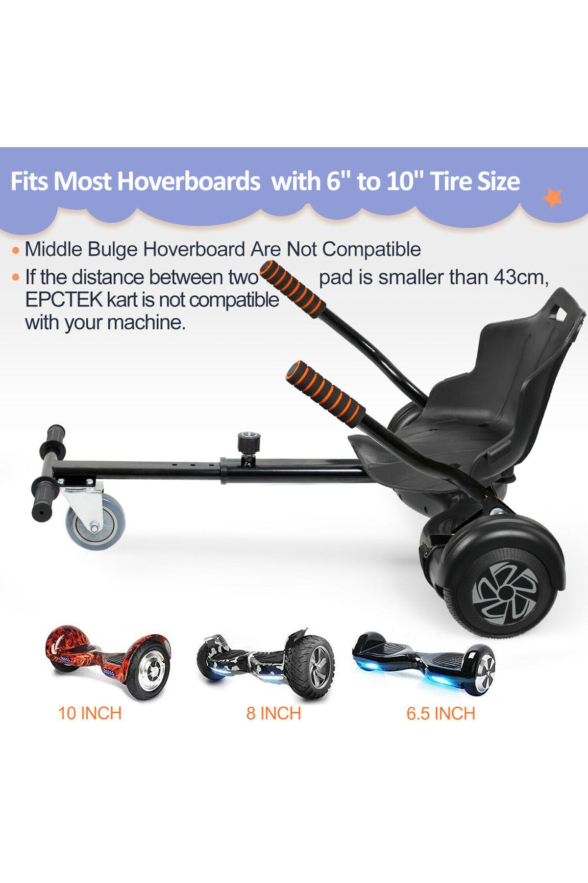 Hoverkart Go Kart 6.5 8.5 10 scooter Hoverboard Icin Ayarlanabilir Hover Gokart Siyah Fiyat Yorumlar Trendyol