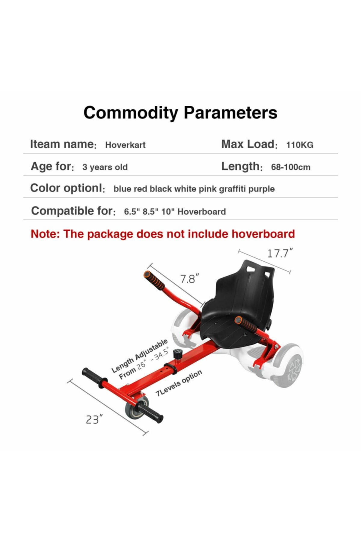 Hoverkart Go Kart 6.5 8.5 10 scooter Hoverboard Icin Ayarlanabilir Hover Gokart K rm z Fiyat Yorumlar Trendyol