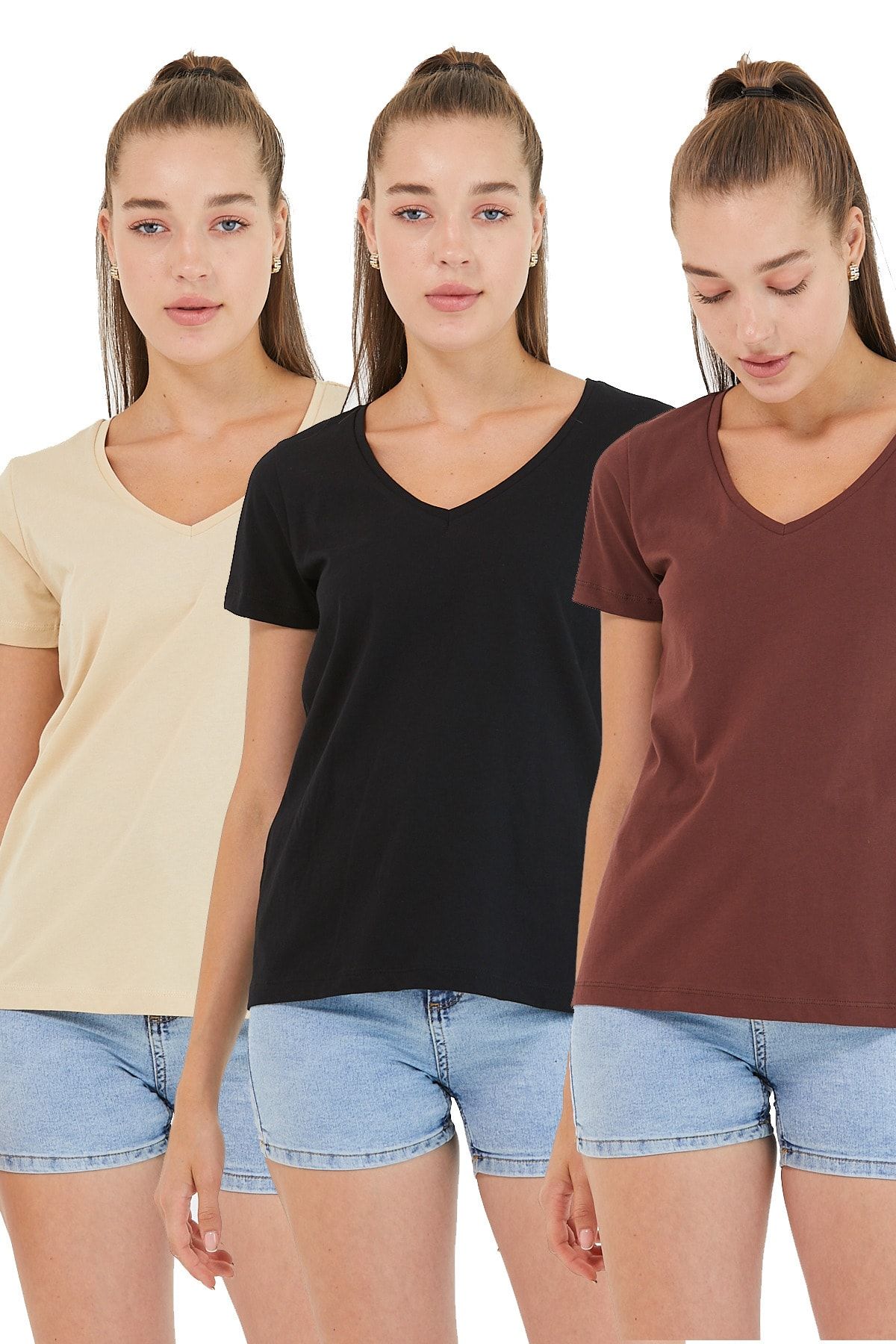 girl polo v neck t shirts
