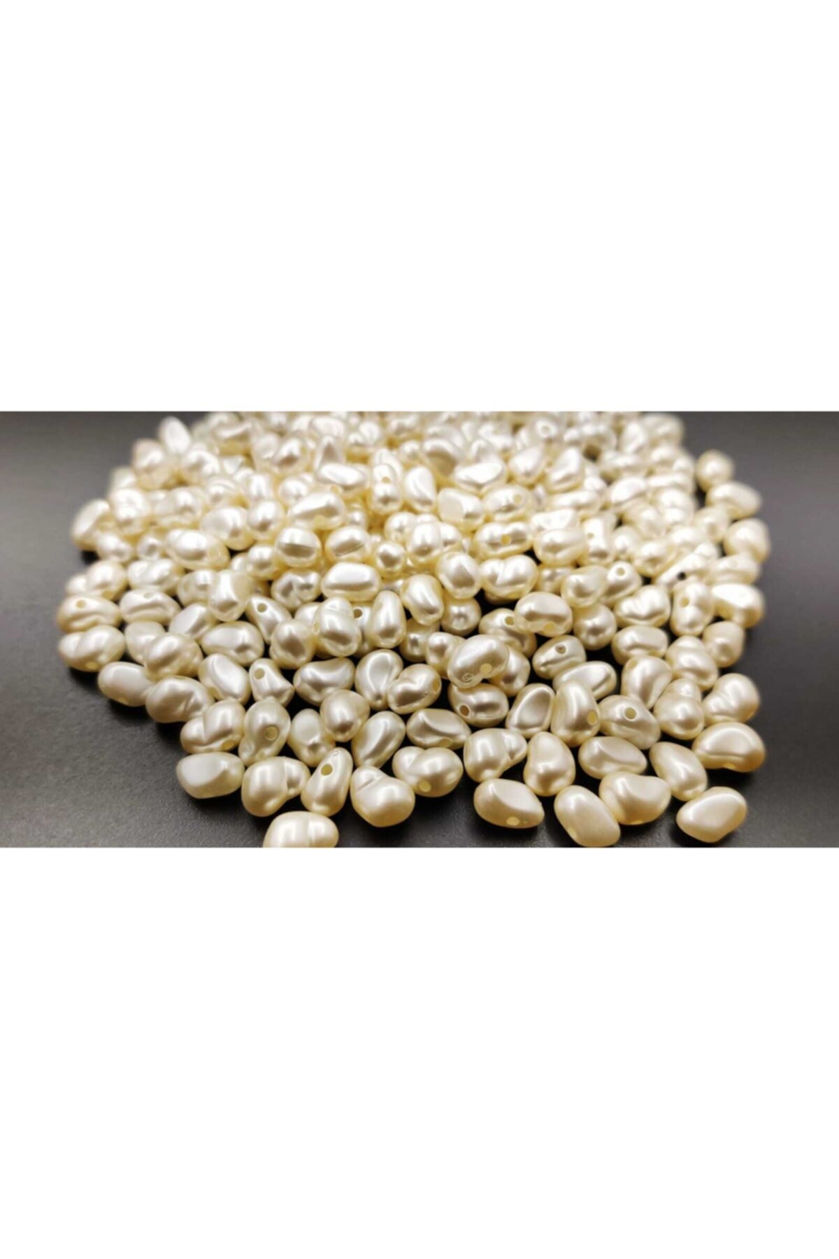 yiğit aksesuar Yamuk Inci Formsuz Inci Krem 50 Adet (6*9 Mm)