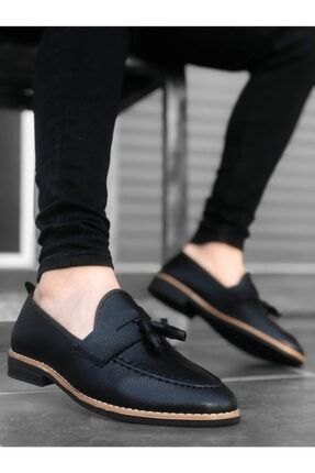 Niser Moda Ba0009 Püsküllü Corcik Siyah Cilt Klasik Erkek Ayakkabısı BA0009-SYHC