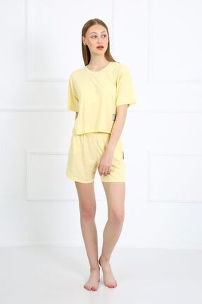 Sunny Sarı Kadın Şortlu Pijama Takımı 73532-30