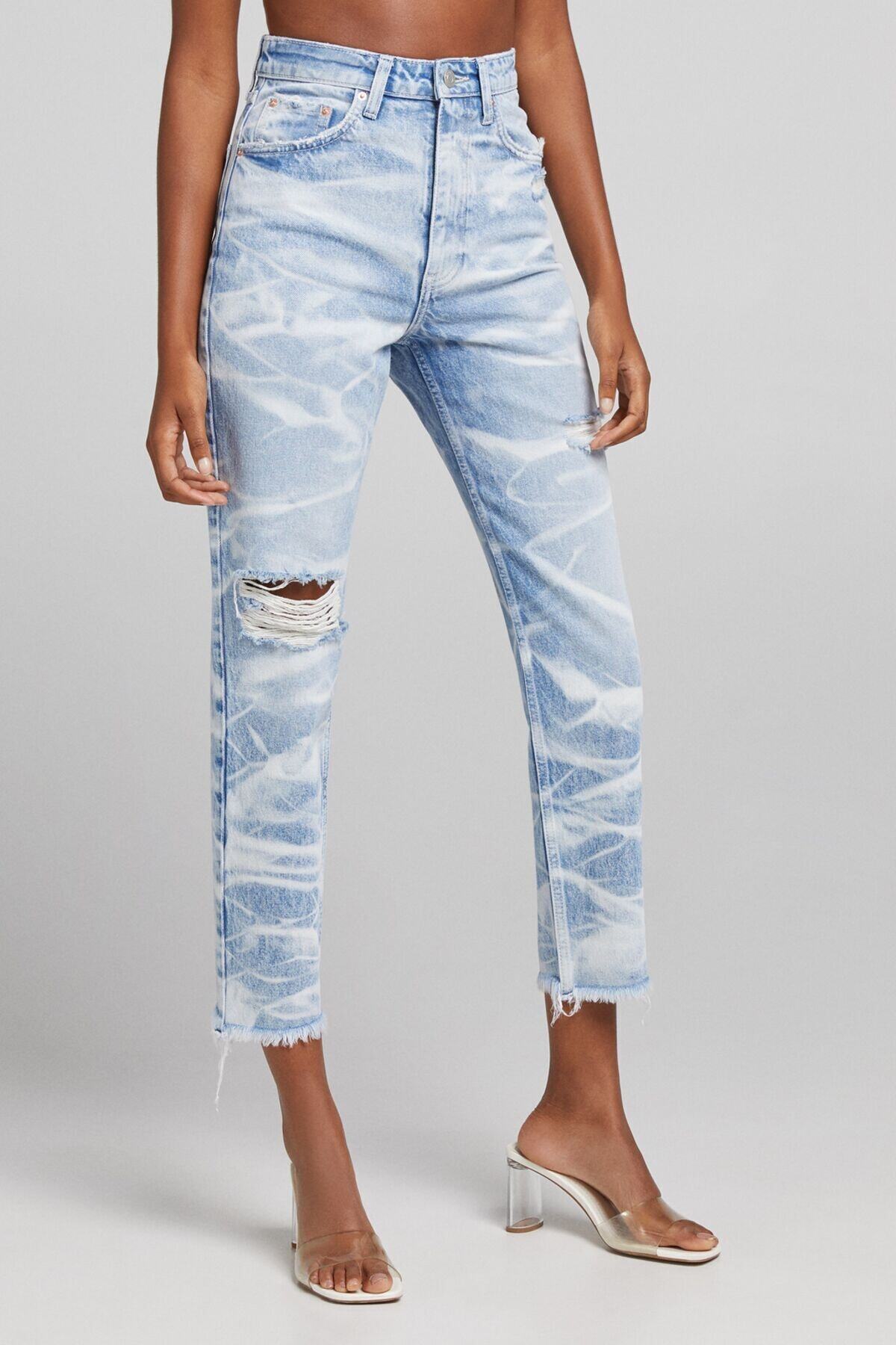 شلوار برشکا لی روشن خط دار فشن Bershka