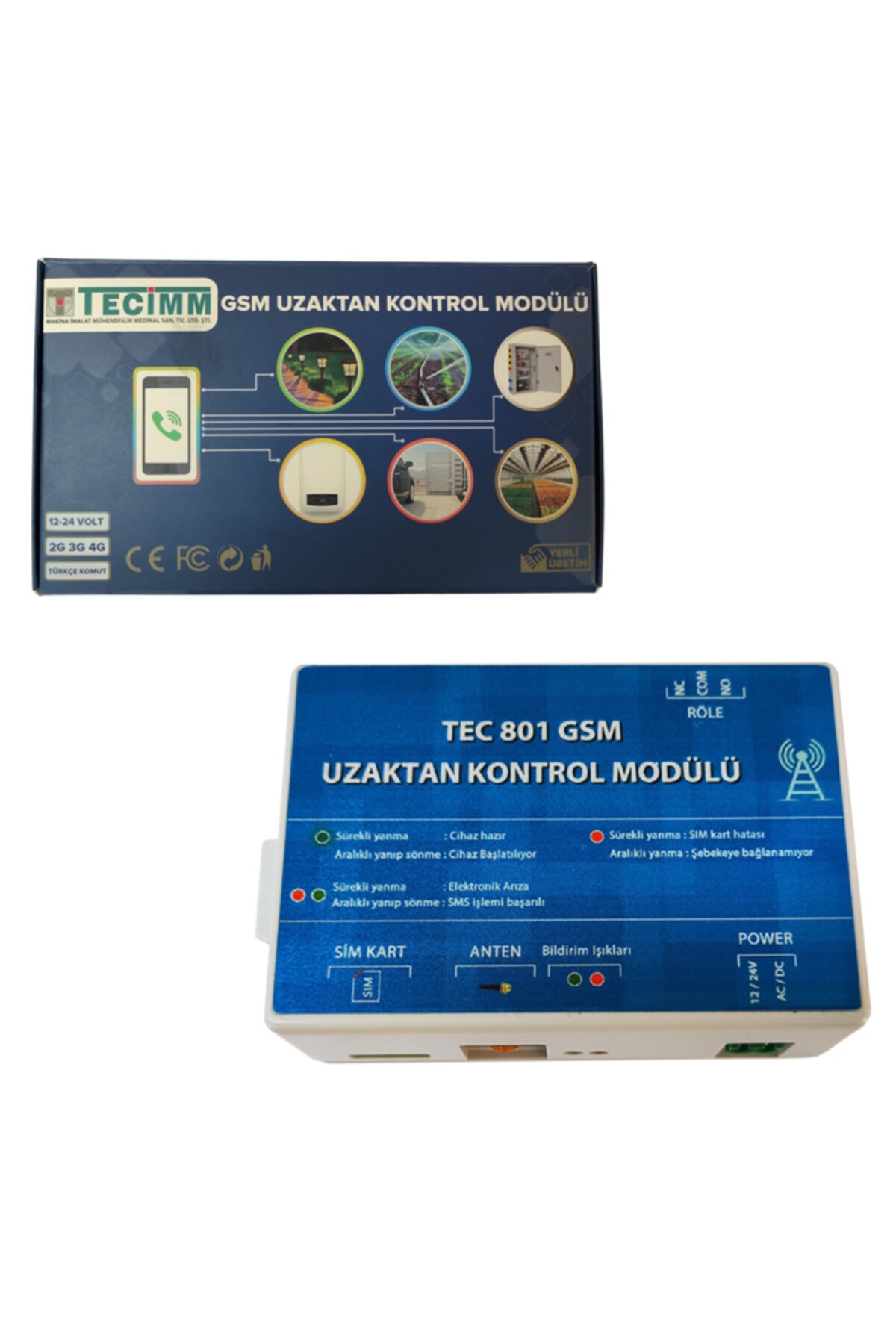 TECİMM Tec801 Tek Röleli Gsm Uzaktan Kapı Kontrol Cihazı