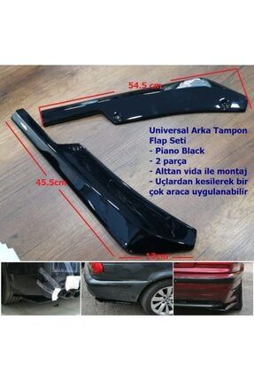 Jetta Mk6 Uyumlu Universal Arka Tampon Flap Seti Piano Black unjflp