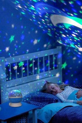 Star Master Yıldızlı Gökyüzü Projeksiyon Gece Lambası Motorlu Döner Işık Mavi AASMEYGPGLMDIM