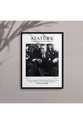 Atatürk Çerçeveli Tablo Siyah ATA06