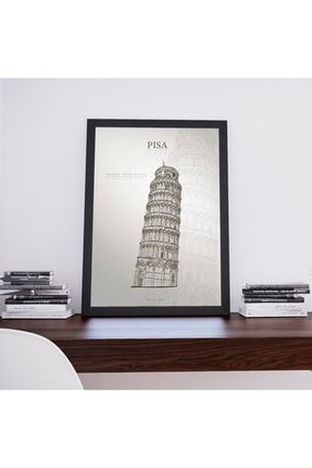 Pisa Kulesi Italya Poster Tablo, Dijital Tasarım Tablo KYNCKPISAITAL