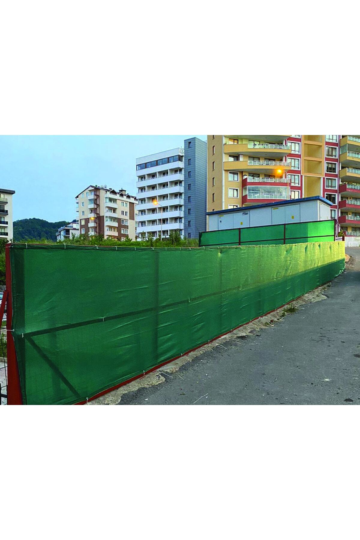 %95'lik 2m X 10m Gölgelik-bahçe Çit Filesi-şeritli Halkalı - Koyu Yeşil 4