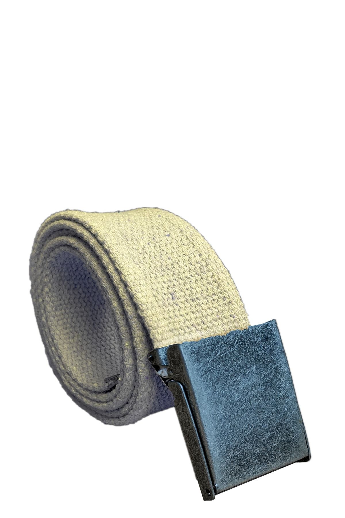 Fabric belt with metal buckle on sale