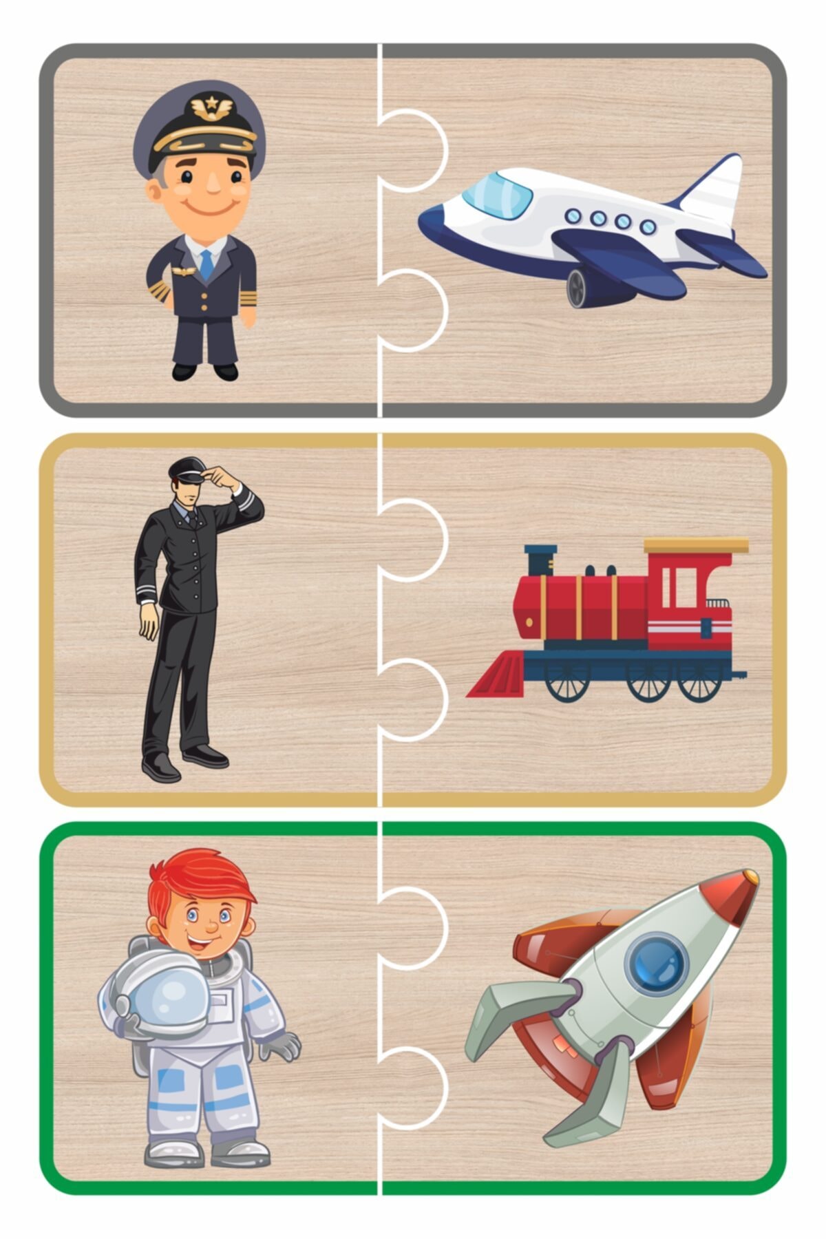 Baskı Atölyesi Mesleki Eğitici Eşleştirme Puzzle Oyuncak fotoğrafı 3 (önizleme)