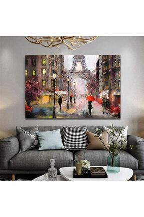 Paris'te Yağmur Ve Manzara Yağlı Boya Görünümlü Kanvas Tablo Premium Kalite Kanvas Tablo n13