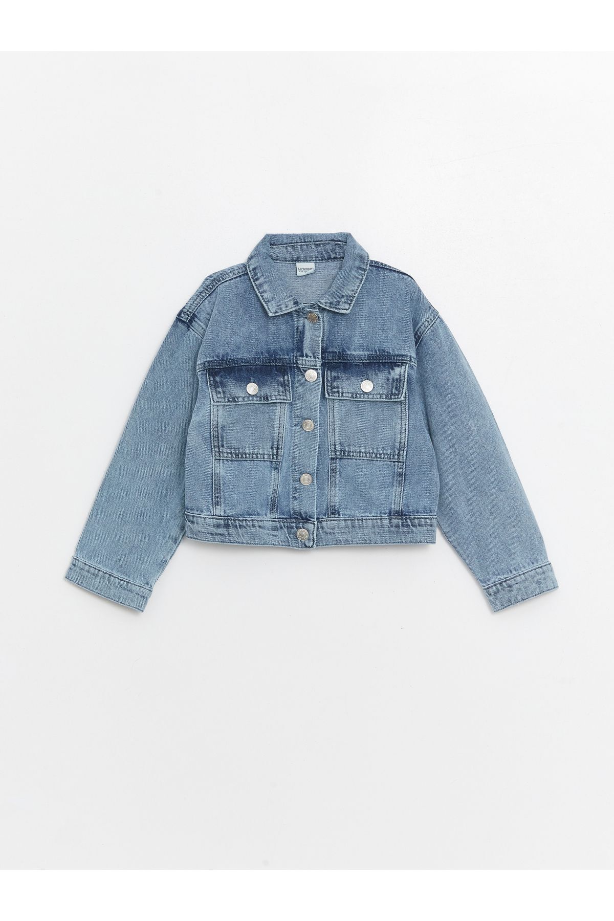 LC Waikiki-Jachetă de jeans pentru fetiță cu guler de cămașă 3