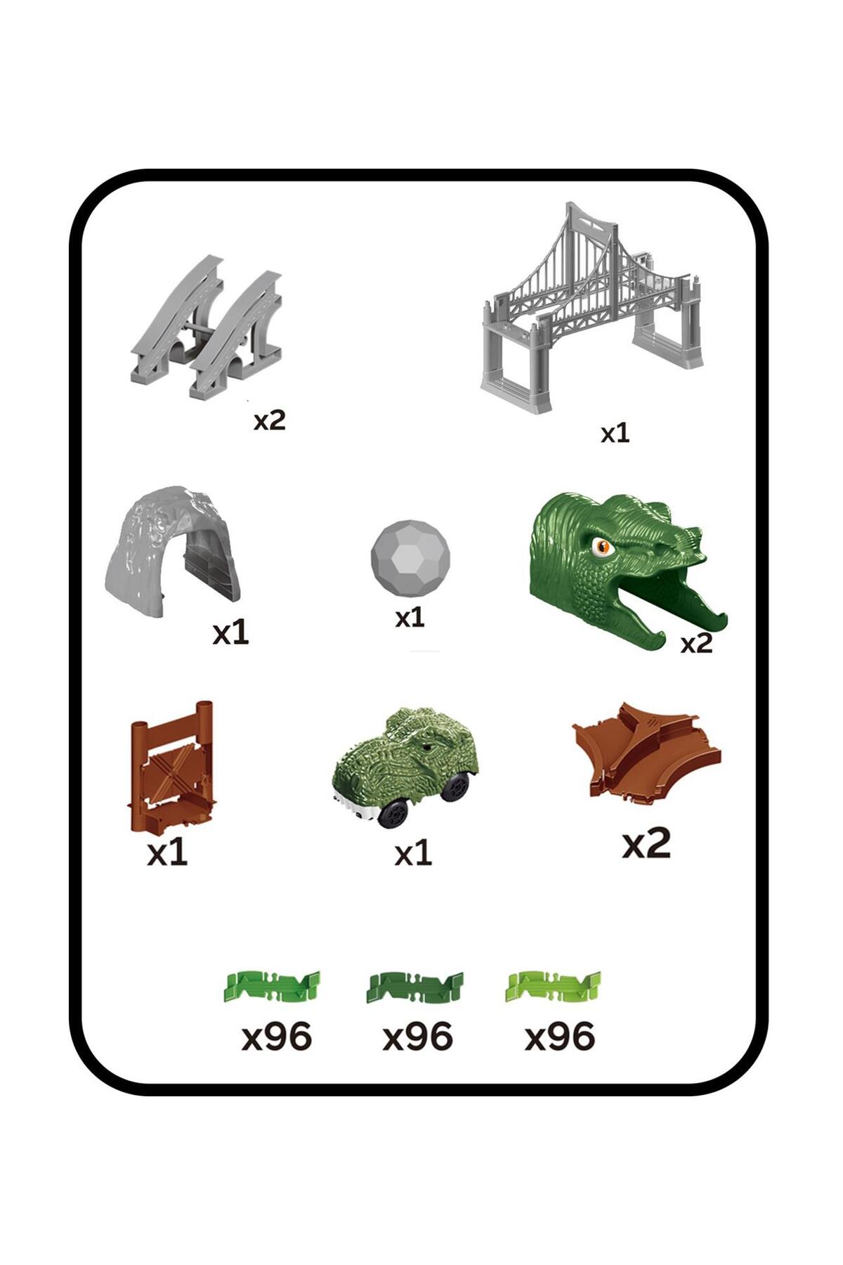 دنیای دایناسورها، پیست مسابقه ریل انعطاف‌پذیر ردپاهای دایناسور ۲۸۸ تکه – ۲۸۸ تکه
