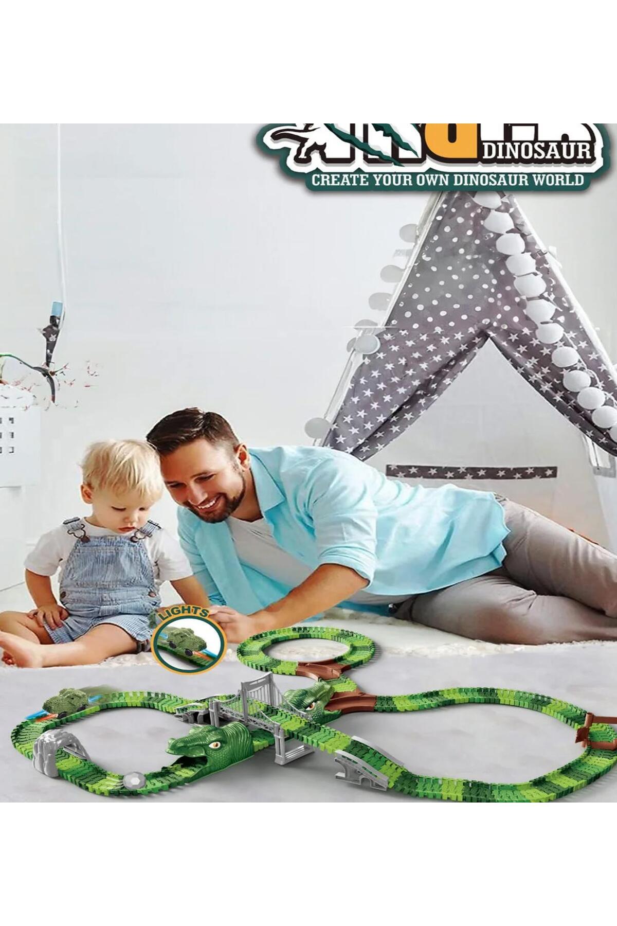 دنیای دایناسورها، پیست مسابقه ریل انعطاف‌پذیر ردپاهای دایناسور ۲۸۸ تکه – ۲۸۸ تکه