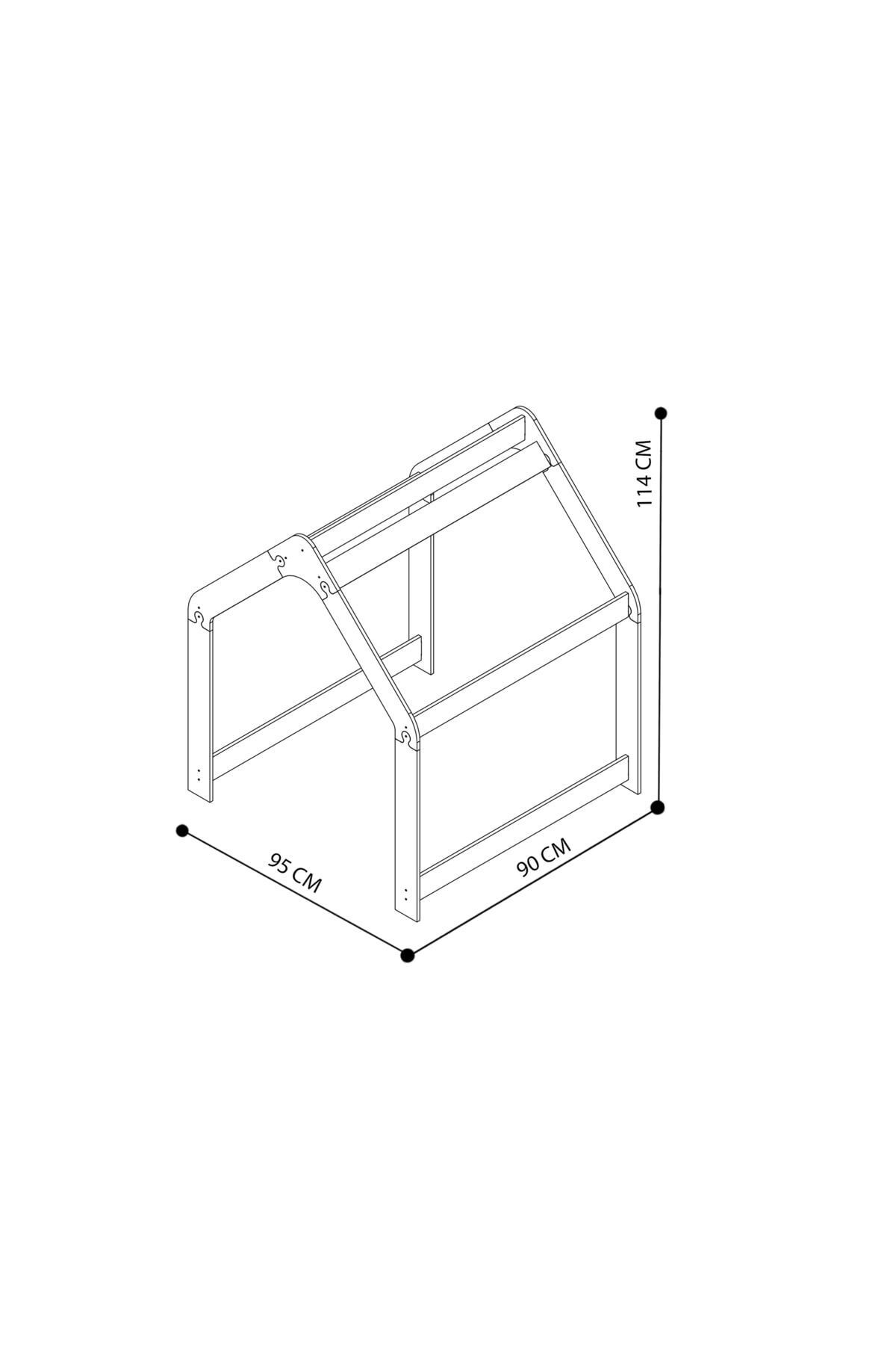 Minera Montessori Ahşap Oyun Evi, Oyun Çadırı / Beyaz Sarı fotoğrafı 2 (önizleme)