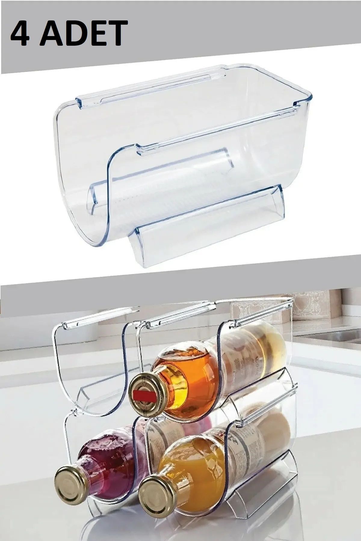 Bayev 4 Pieces Bottle Organizer In Cabinet 4 Piece Refrigerator Shelf Organizer Superimposed Bottle Holder Soft Drink Rack Trendyol