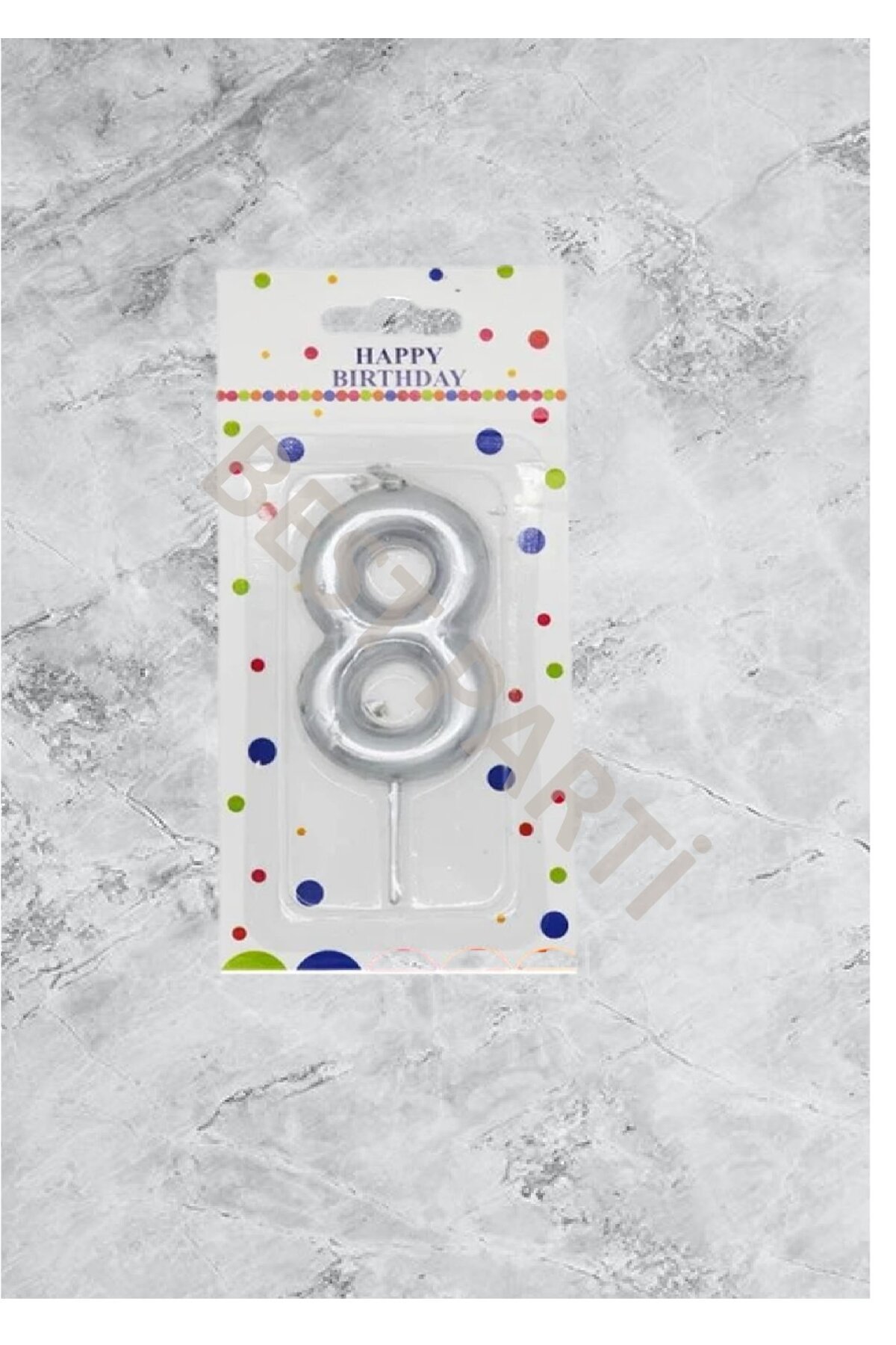 BEST PARTİ 8 Rakamı Gümüş Renk Duğum Günü Pasta Mumu