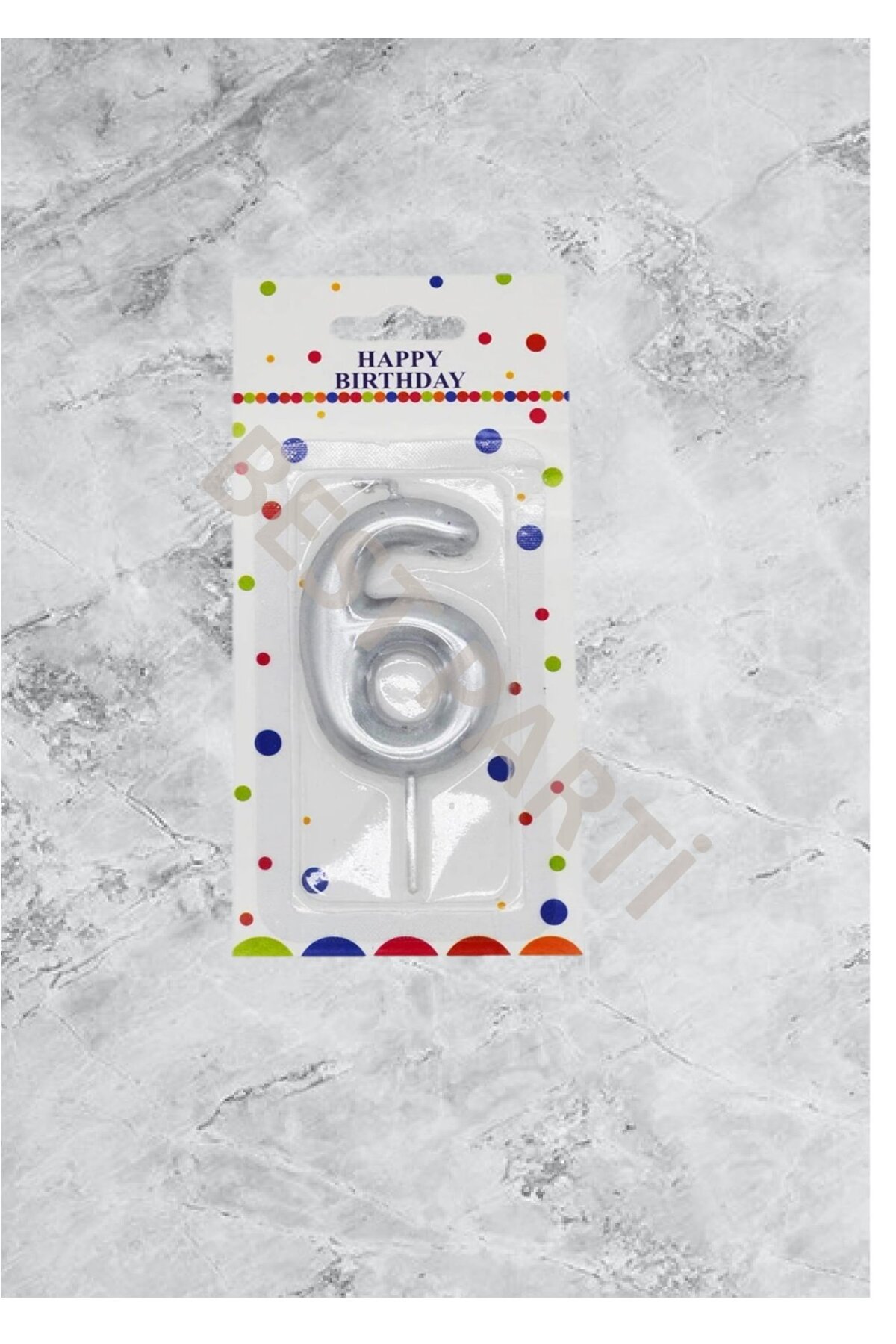 BEST PARTİ 6 Rakamı Gümüş Renk Duğum Günü Pasta Mumu